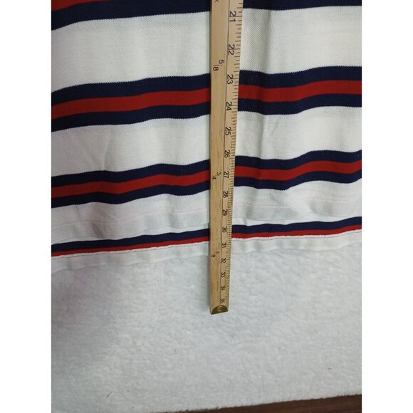 Vintage Ralph Lauren Polo Shirt Mens XL White Red Blue Striped Pony - Picture 6 of 9
